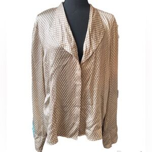 Elegant SILK Cream Patterned Women's Top